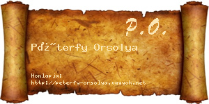 Péterfy Orsolya névjegykártya