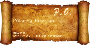 Péterfy Orsolya névjegykártya