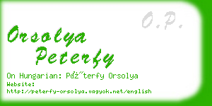 orsolya peterfy business card